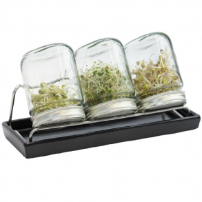 antracitgr keramikbakke til 3 spireglas 