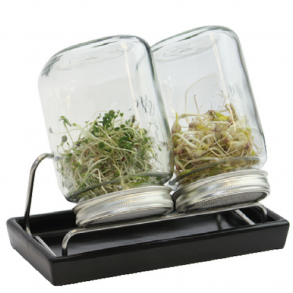 antracitgr keramikbakke til 2 spireglas 